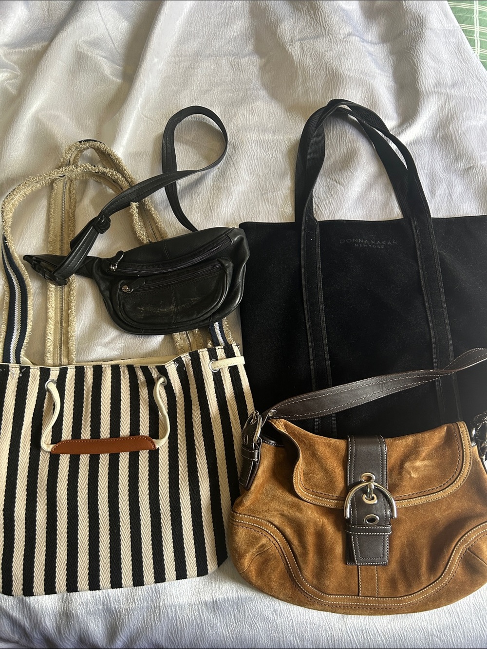 Donna Karan Black Suede Tote - Elegant Everyday Women's Bag